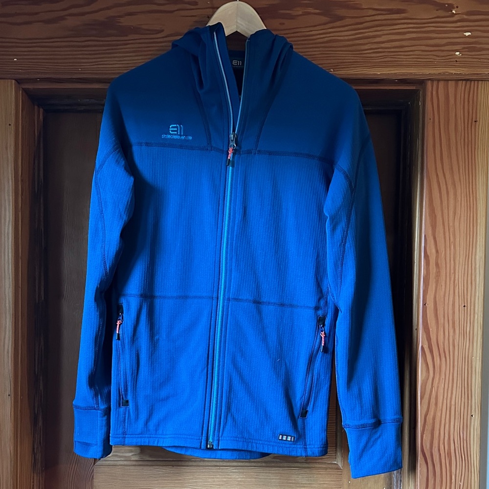 State of Elevenate Men's Blue Performance Full Zip Hoodie Mid Layer